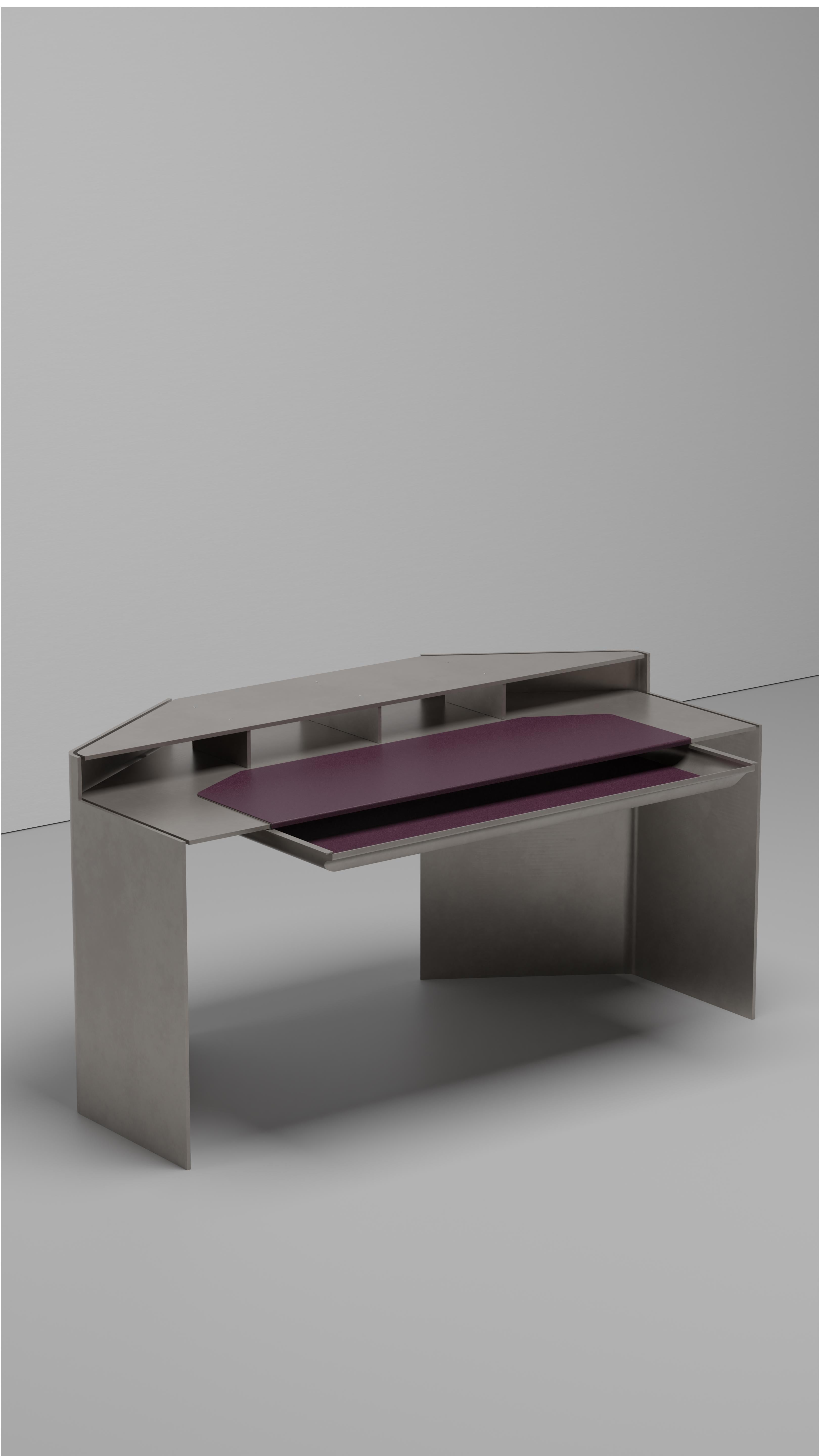 Next General Desk by Jonathan Nesci in Wax Polished Aluminum Plate For Sale 7