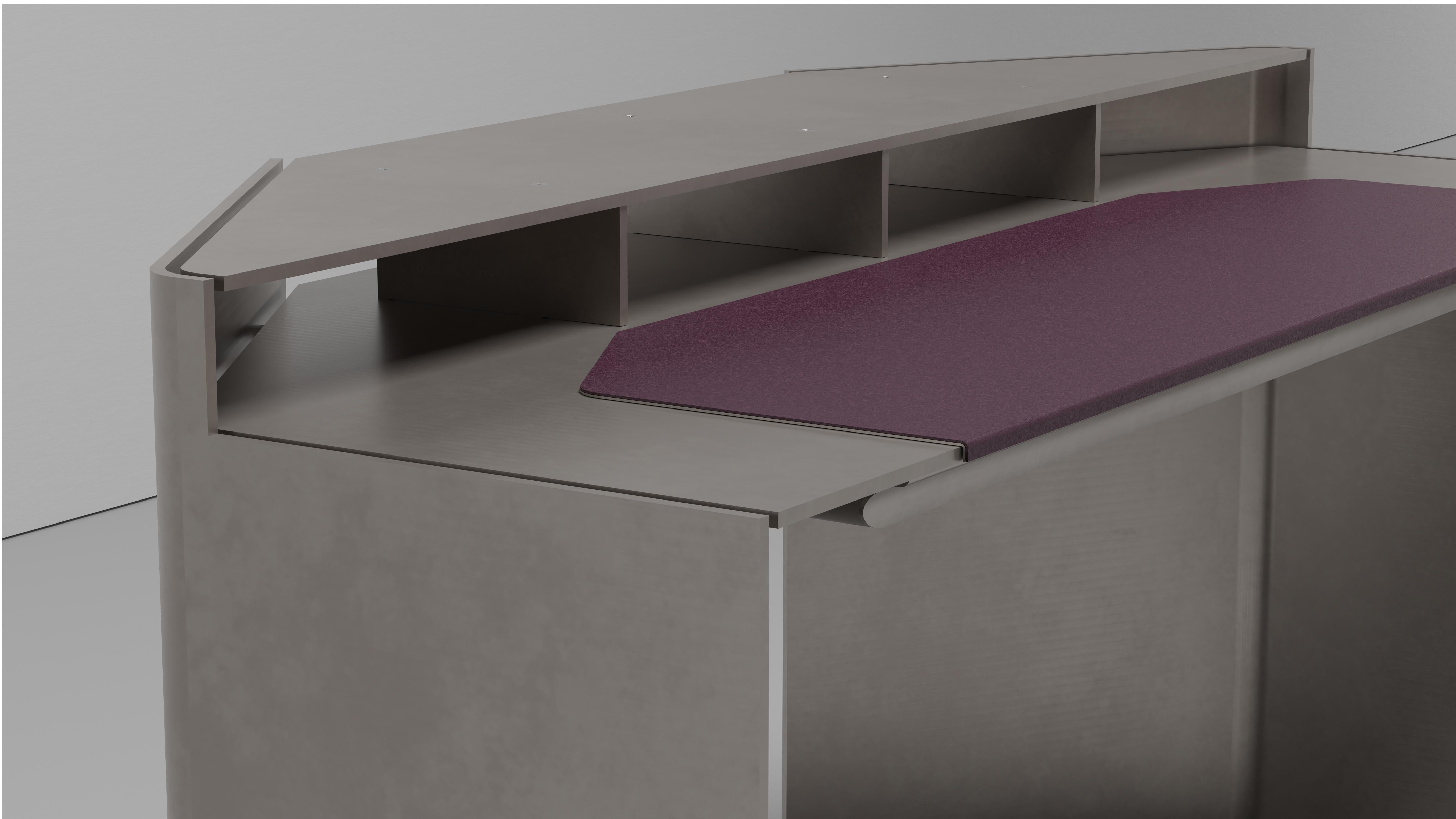 Minimaliste Next General Desk de Jonathan Nesci en plaque d'aluminium poli cire en vente