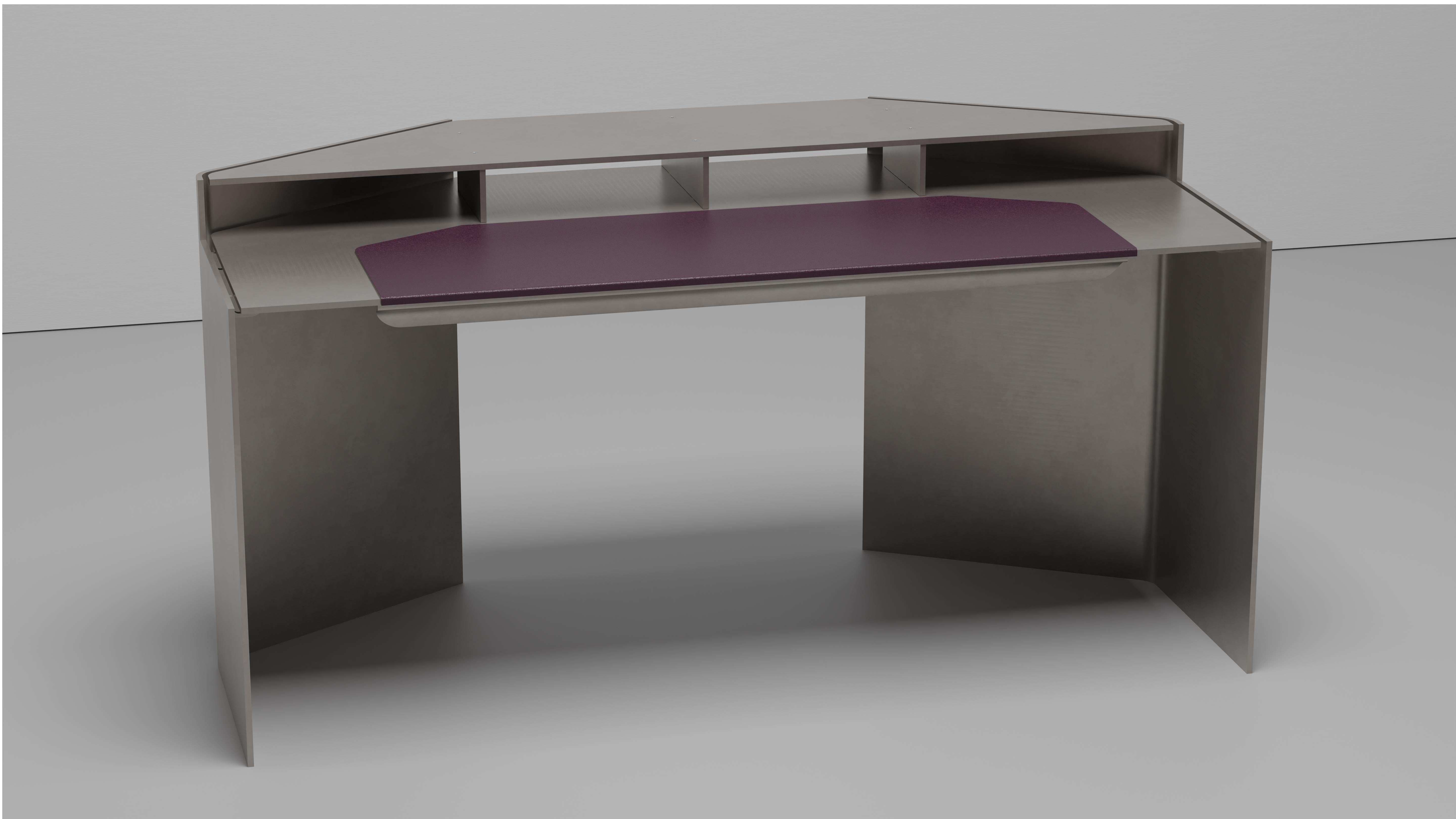 Next General Schreibtisch von Jonathan Nesci aus gewachstem, poliertem Aluminiumblech (Poliert) im Angebot