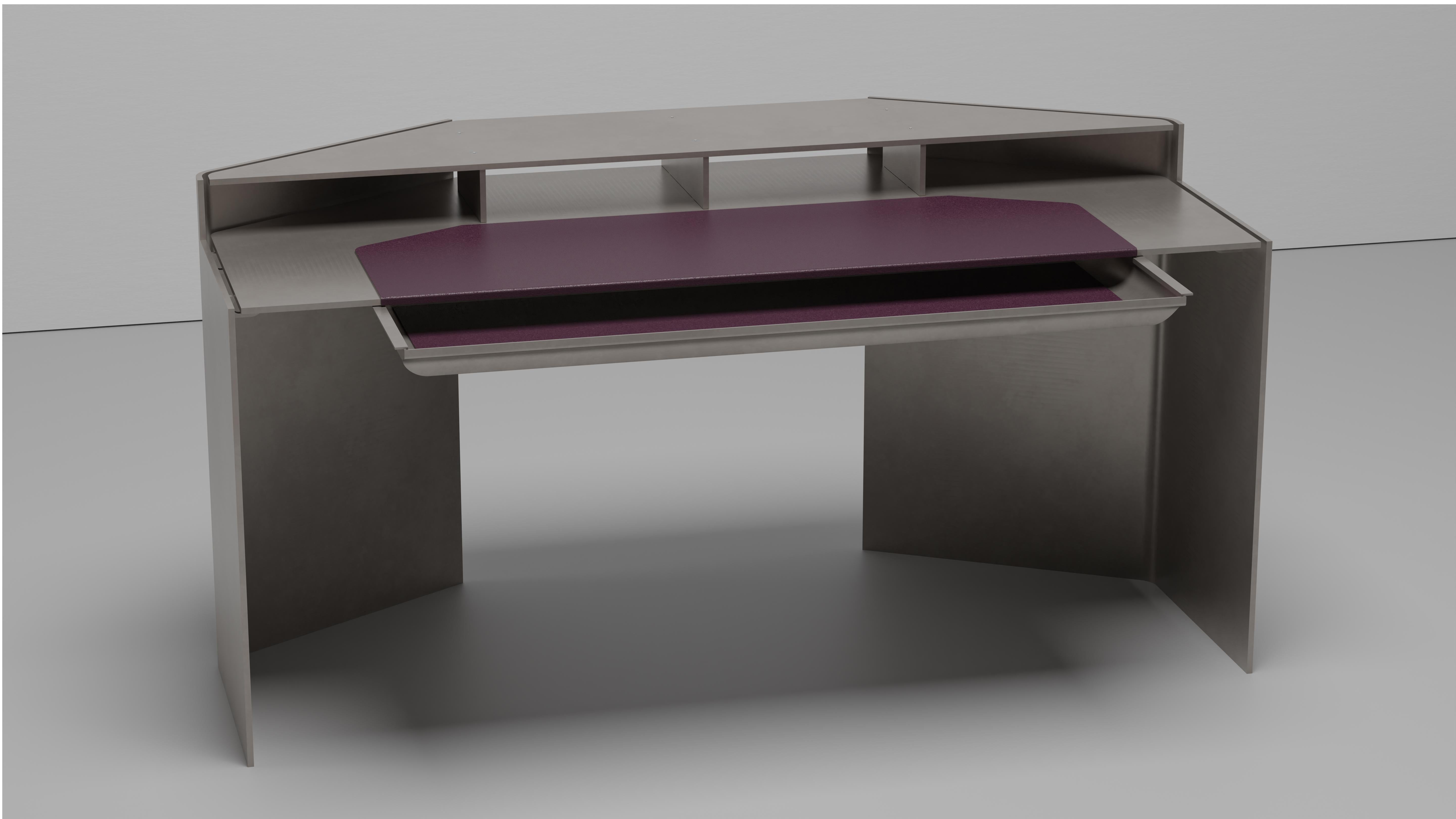 Contemporary Next General Desk by Jonathan Nesci in Wax Polished Aluminum Plate For Sale