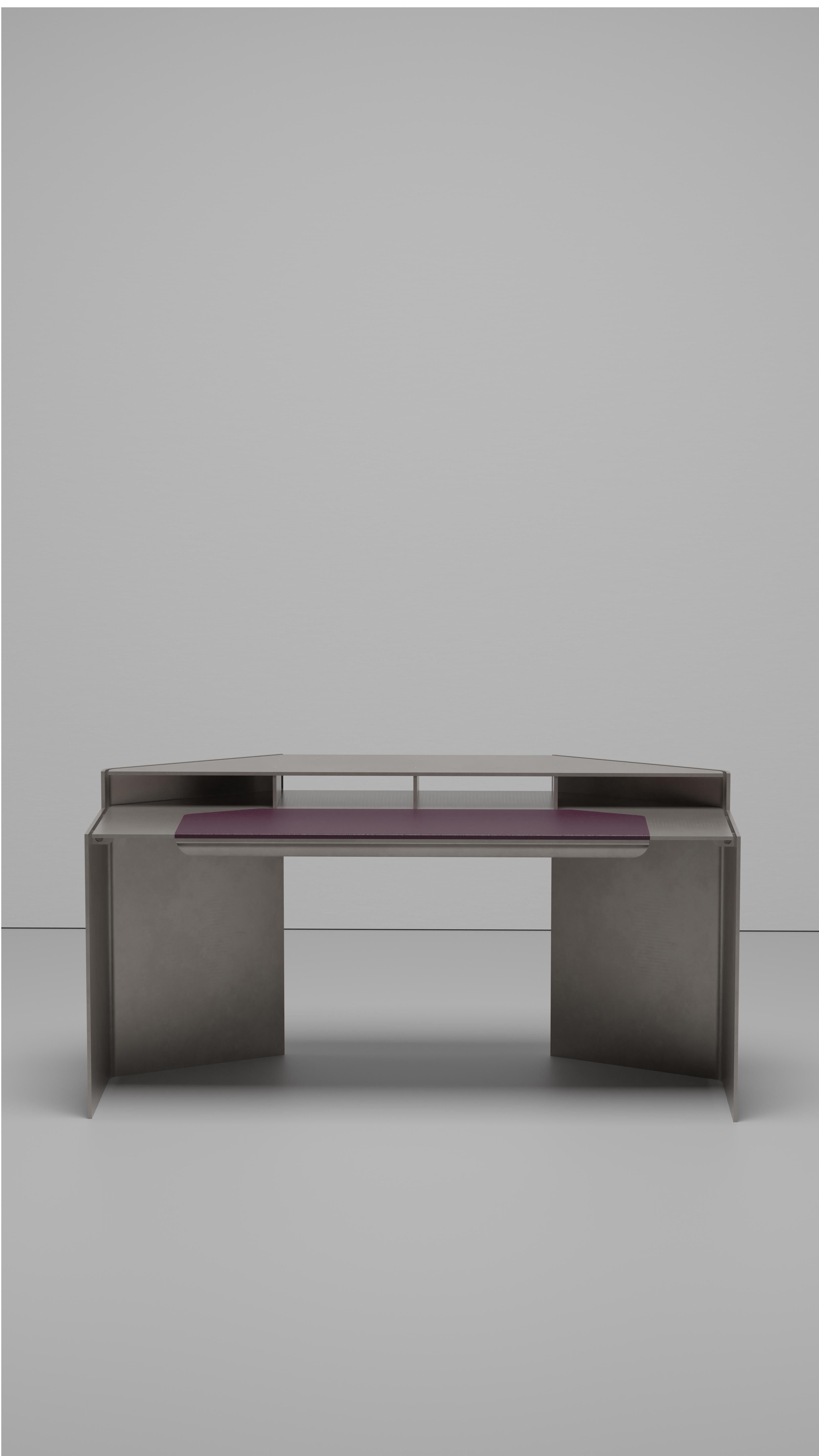 Next General Desk by Jonathan Nesci in Wax Polished Aluminum Plate For Sale 3