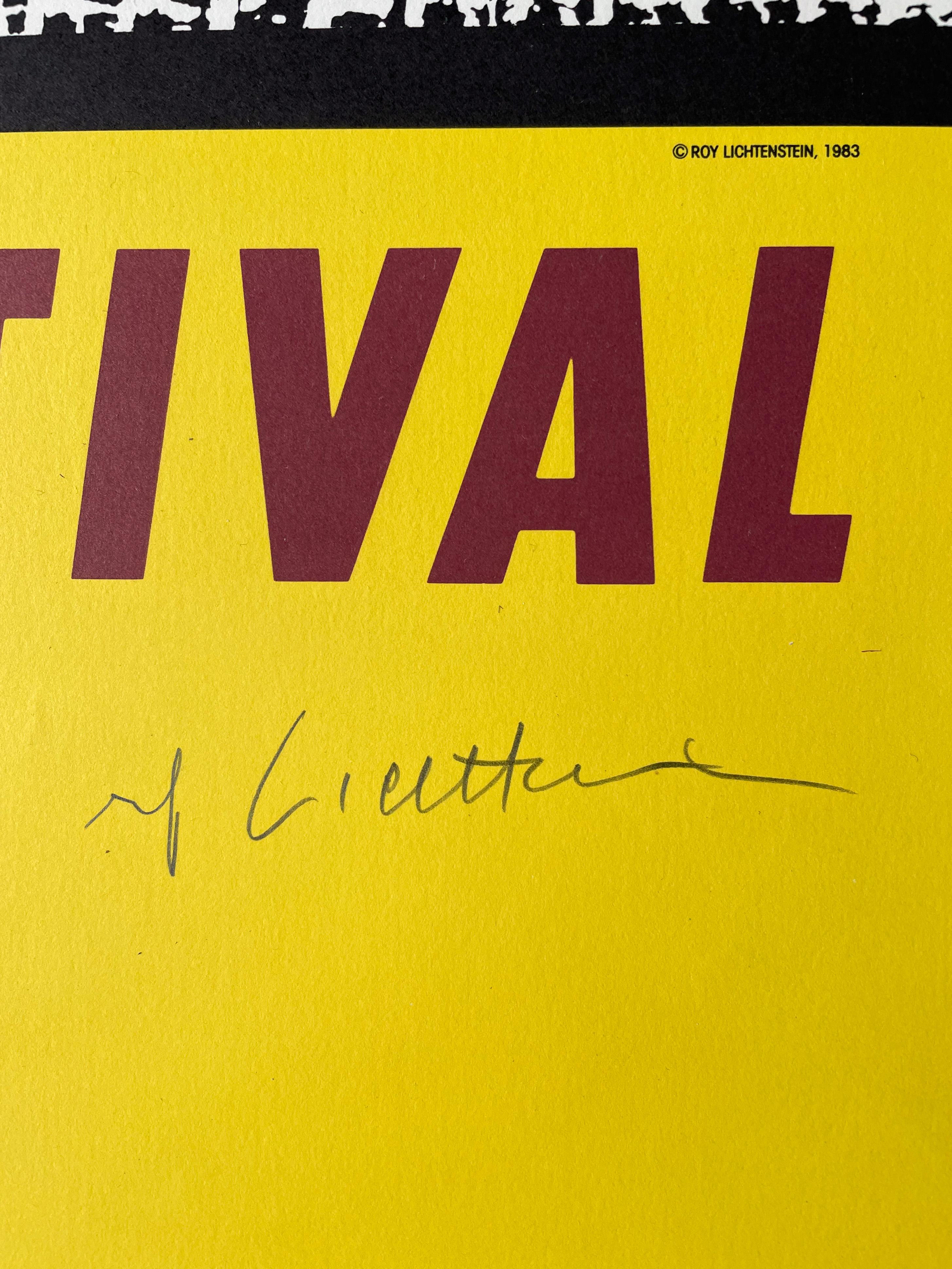 Américain Affiche du Festival Next Wave signée par Roy Lichtenstein en vente