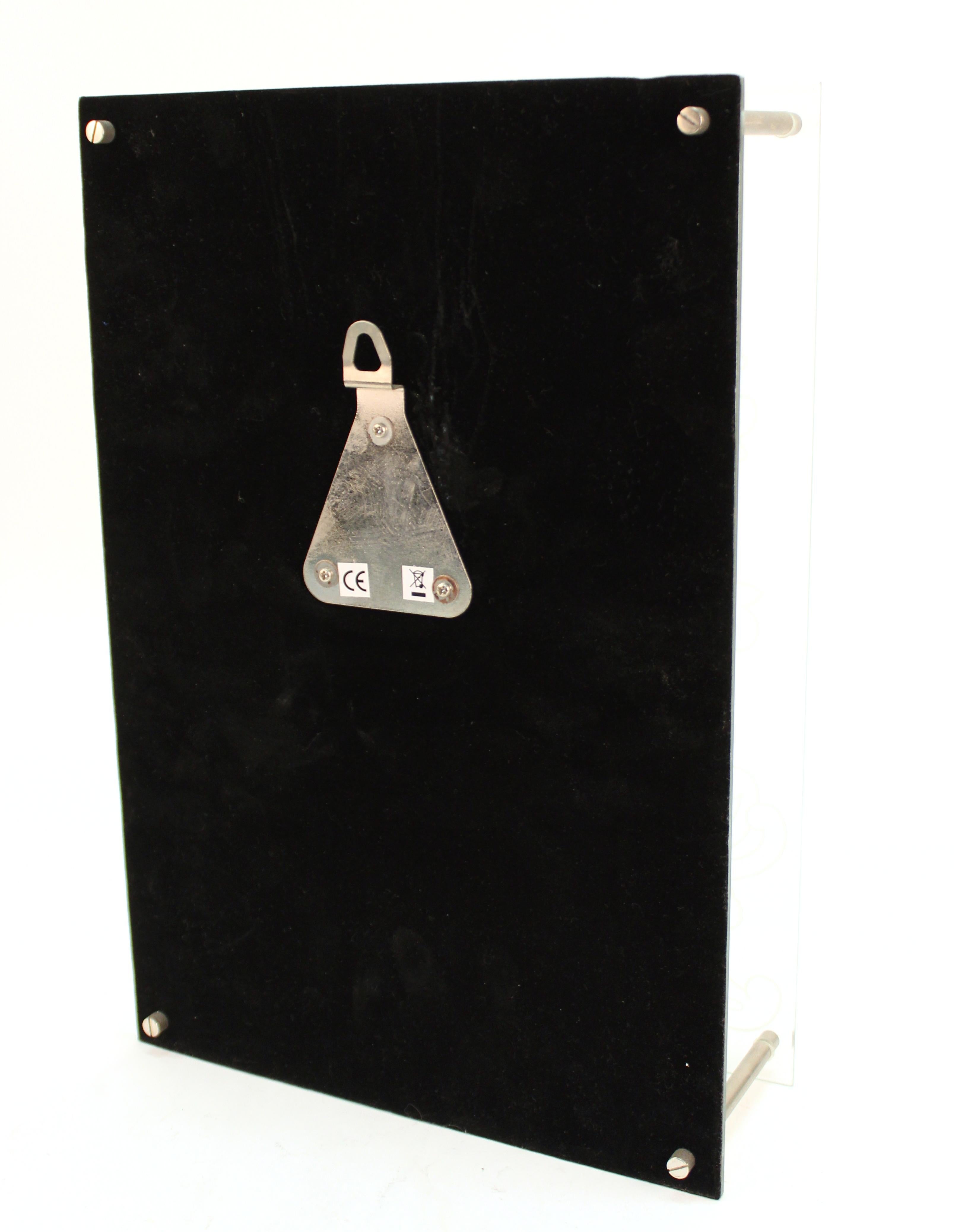 Contemporary Nextime 'Fantome' Modern Glass and Mirror Clock