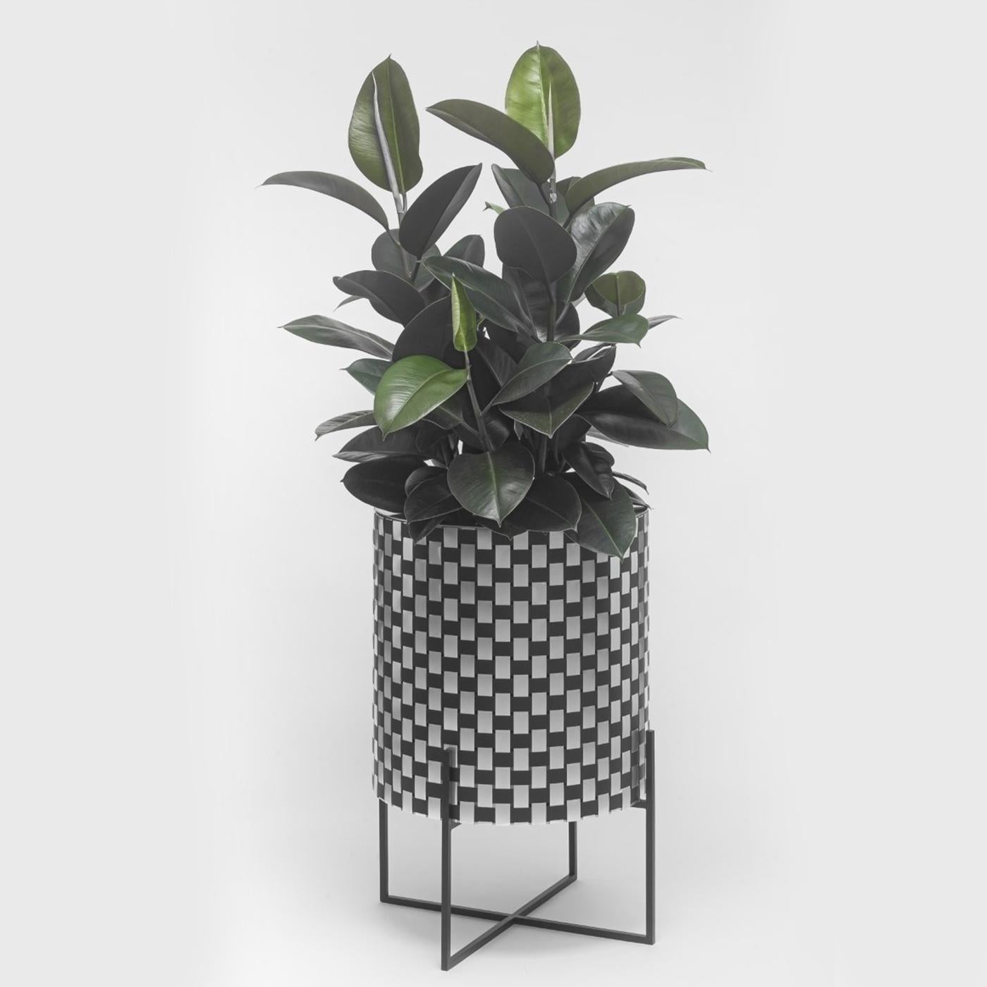 Italiano Nexum Optical 30 Nero Cachepot in vendita