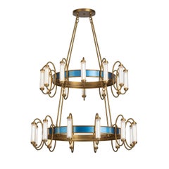Nexus Bronze & Blue Brass Two-Tier Chandelier