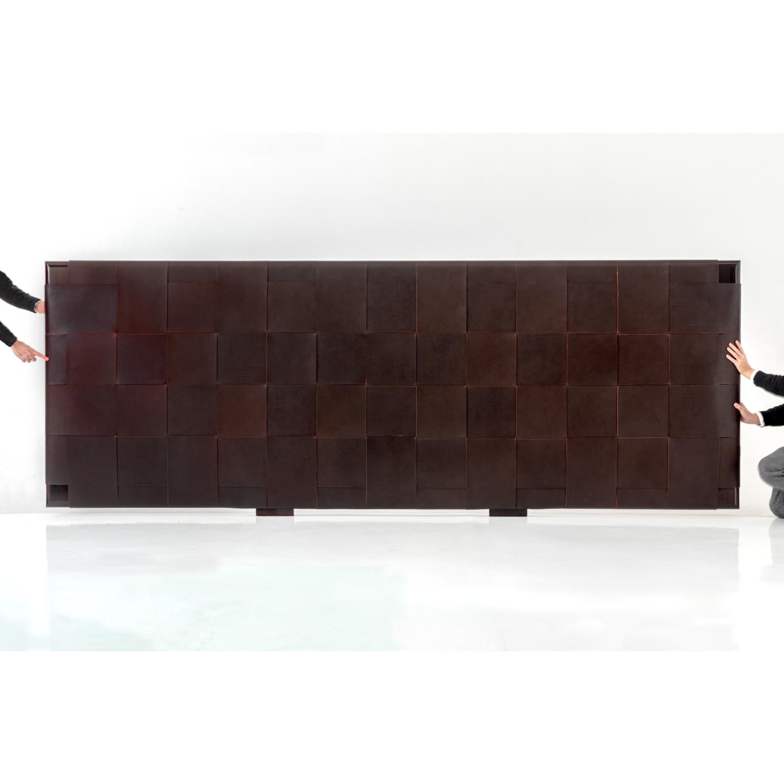 Nexus Leinen Master 01 Gepolstertes und Lederbett mit Kopfstütze von Casa Casati im Angebot 2