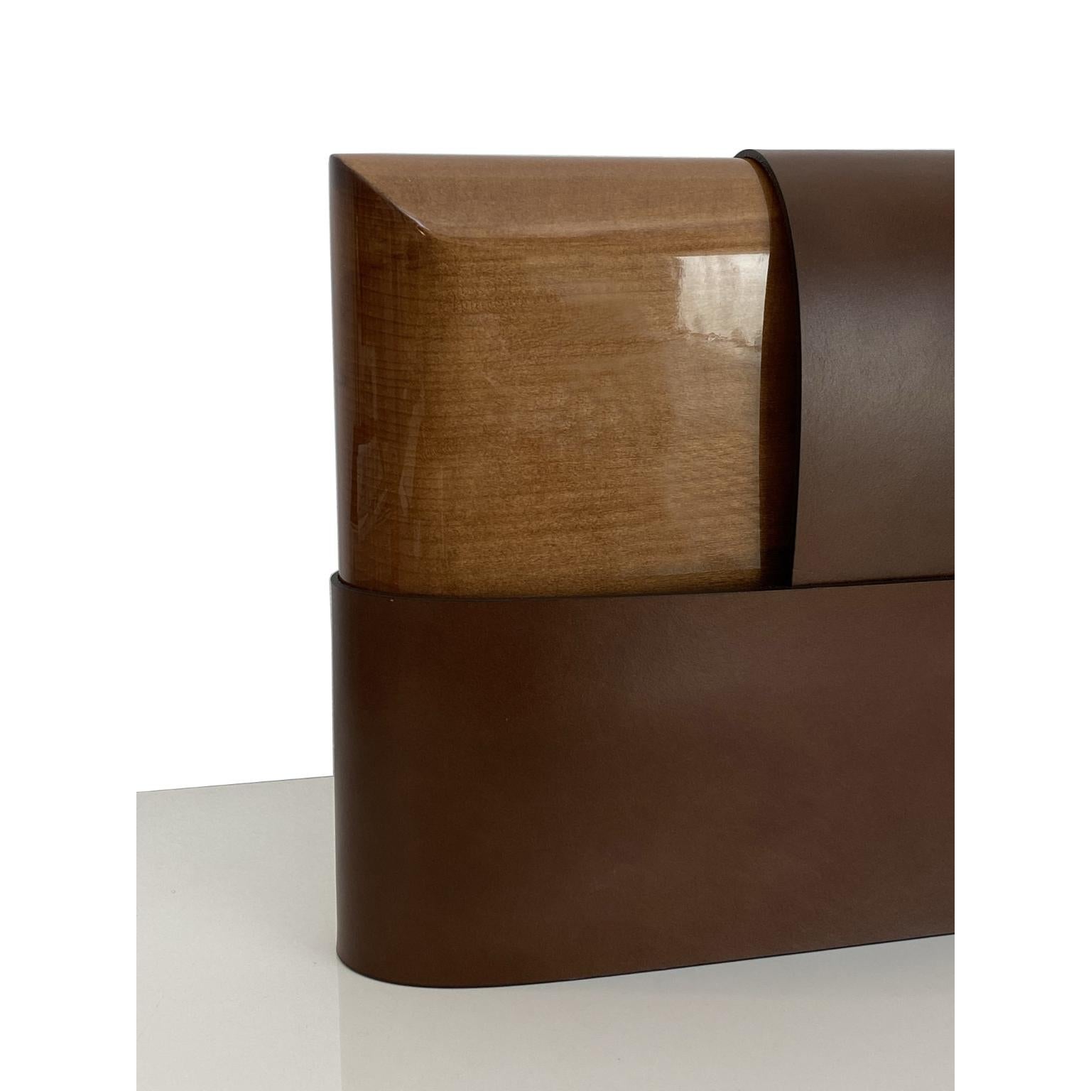 Nexus Leinen Master 01 Gepolstertes und Lederbett mit Kopfstütze von Casa Casati im Angebot 6