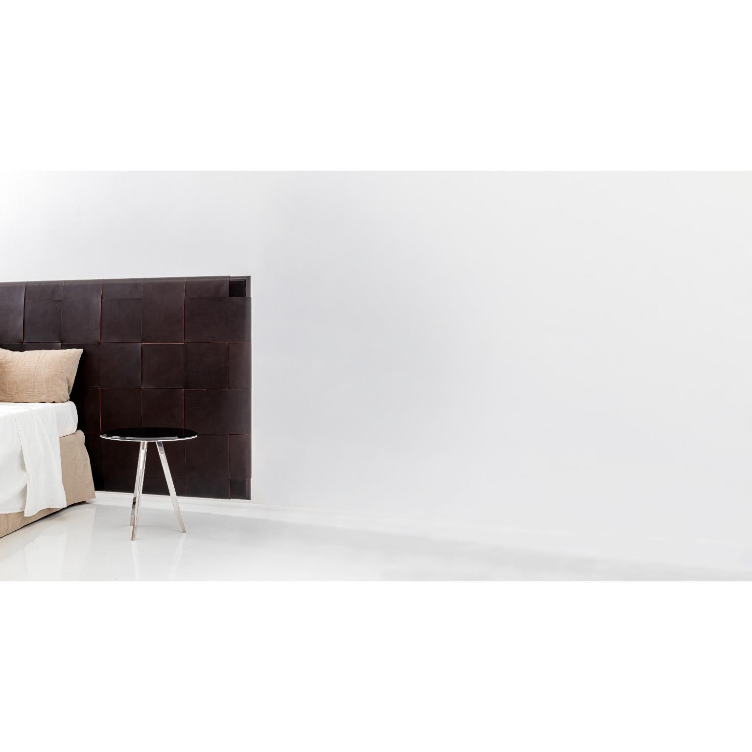 Nexus Leinen Master 01 Gepolstertes und Lederbett mit Kopfstütze von Casa Casati (Sonstiges) im Angebot