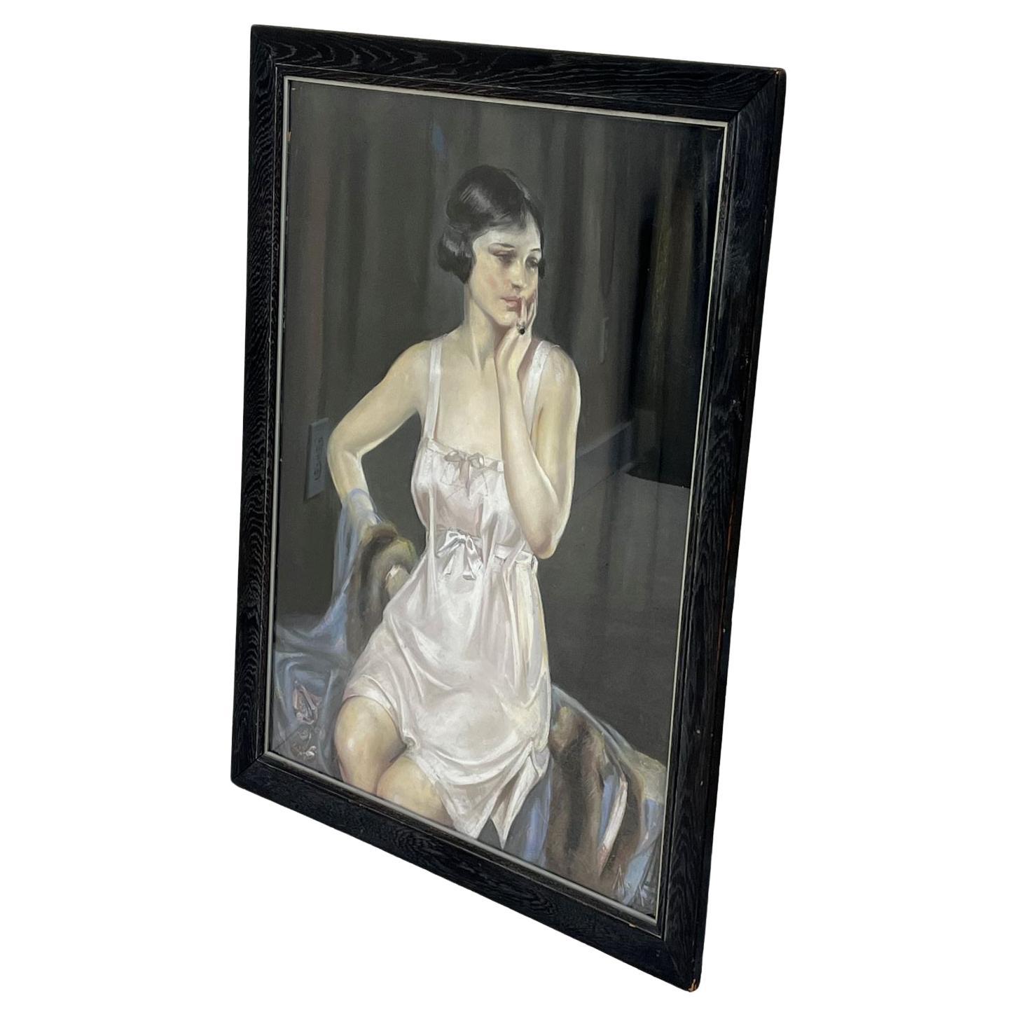  Exceptional and rare Neysa McMein illustration on board of a woman in lingerie C.1920’s. Signed on bottom left corner. Some edges showing a little wear. Dimensions picture 27.5 inches by 37.5 inches. Frame dimensions 32 inches by 42 inches.

      