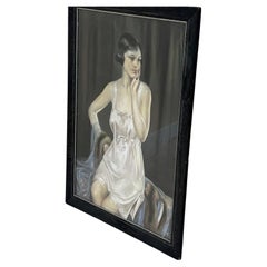 Antique Neysa McMein Illustration On Board of A Woman In Lingerie C.1920’s