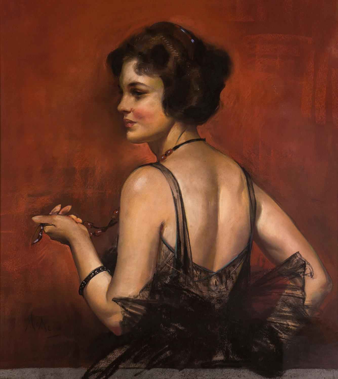 Neysa McMein Portrait Painting - Elegant Beauty for Wallace Silver