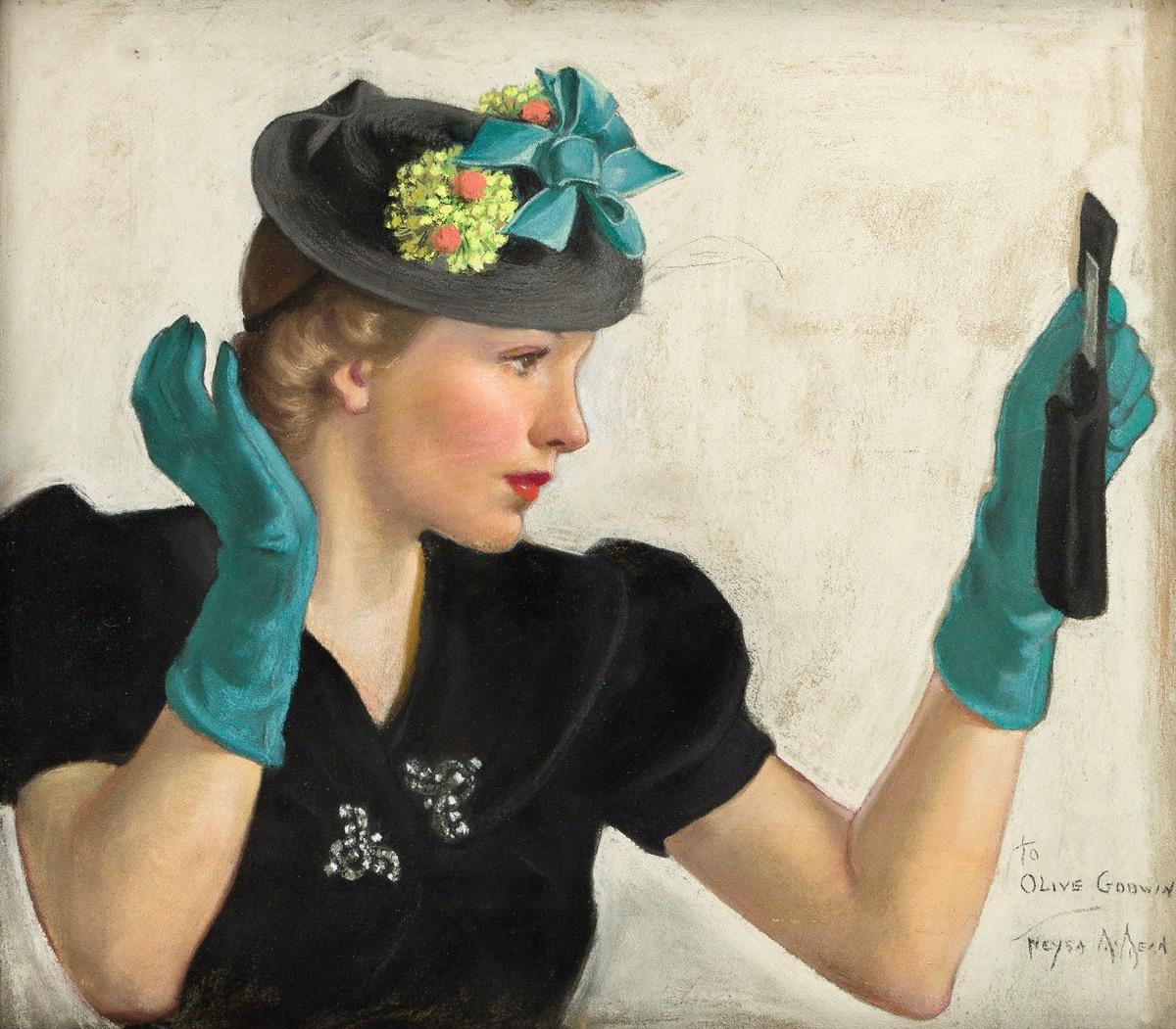 « Looking Into the Mirror », couverture d'illustration, Woman's Home Companion en vente 1