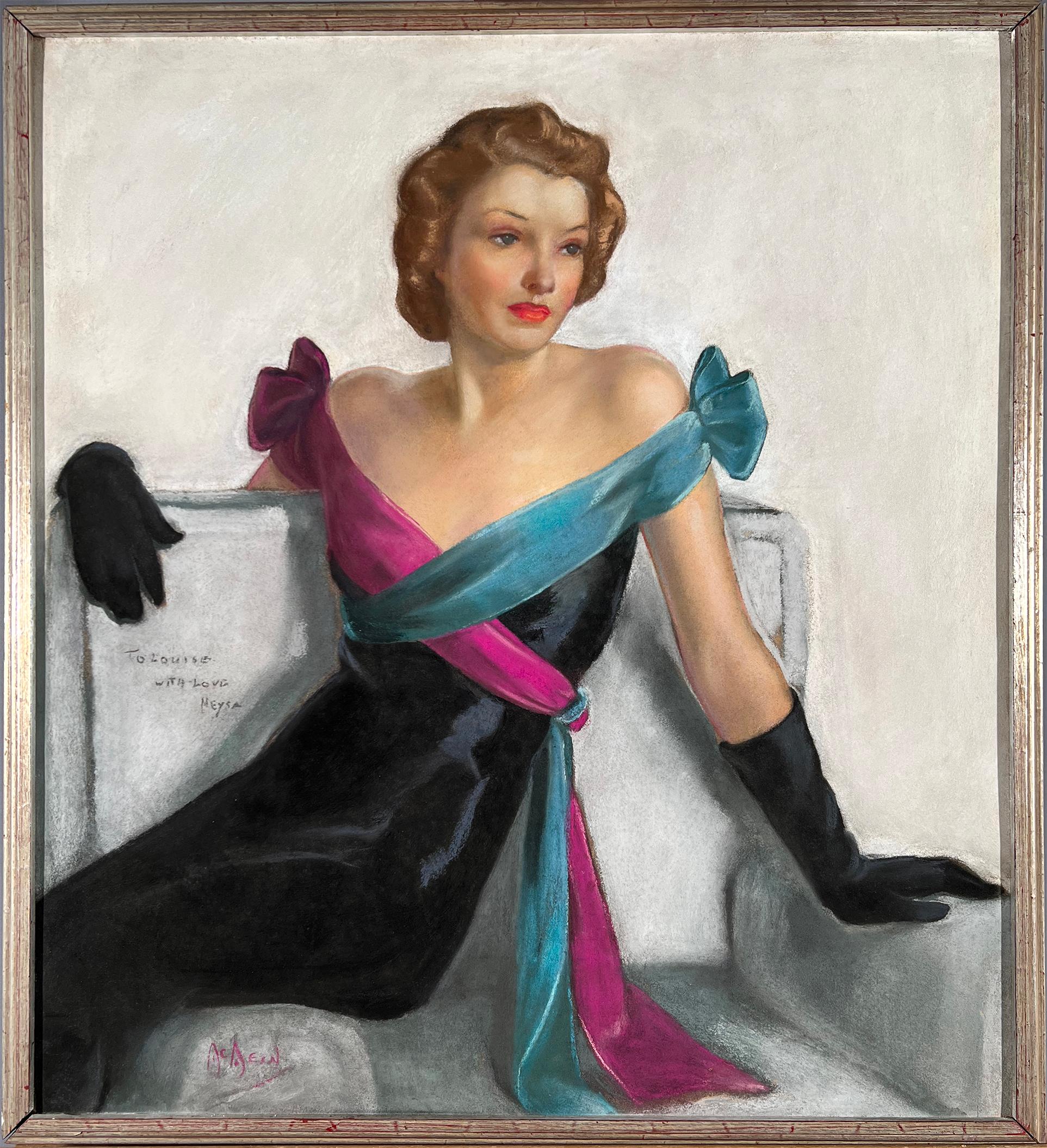 Neysa McMein Portrait Painting – Saturday Evening Post Cover, Abendkleid  21. Mai 1938