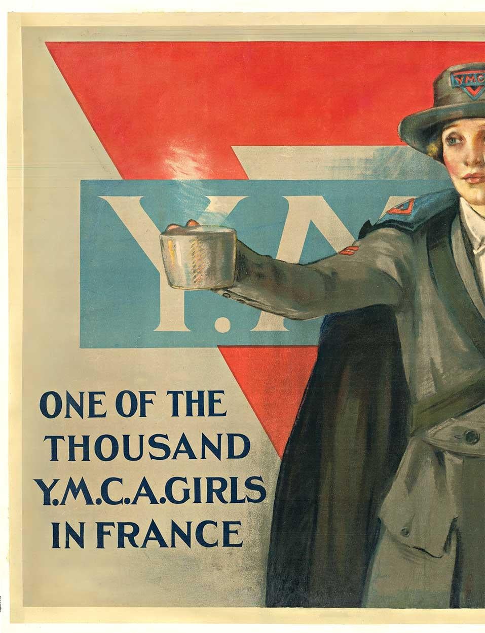 Poster d'epoca originale della YMCA United War Work Campaigner della Prima Guerra Mondiale - Print di Neysa McMein