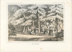 Nez Perces Gathering: A Vivid 19th-Century Litho of Pacific Northwest Life, 1856