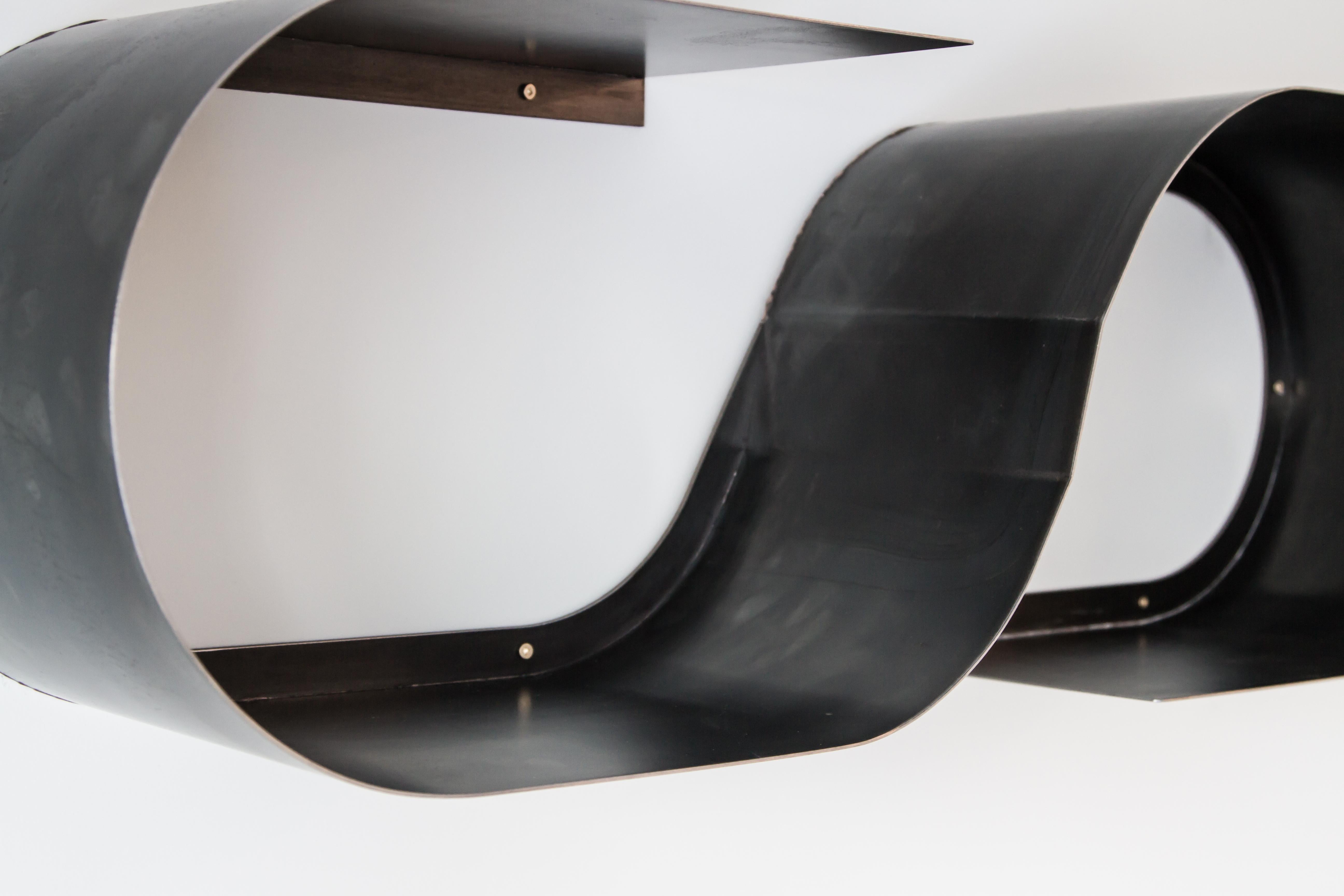 Post-Modern NFNT Shelf in Raw Black Steel and Bronze Seam Limited Edition by Mtharu For Sale