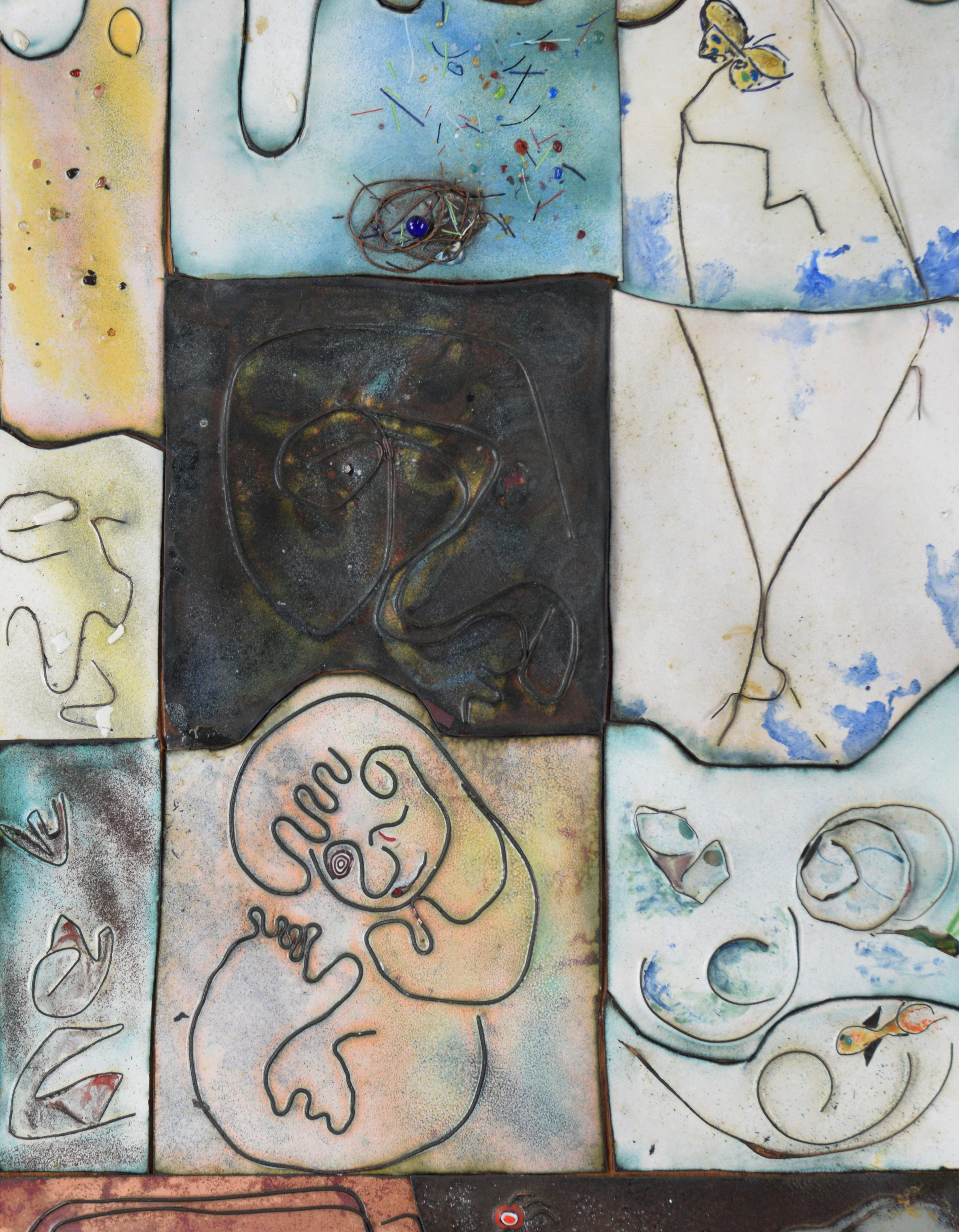 Multifaceted Copper Enamel Tiles Abstract by N.G. Bloome For Sale 2