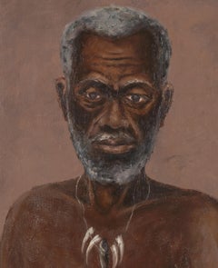 Ngandu Marc African Portrait, Oil on Canvas, Framed, Signed and Dated