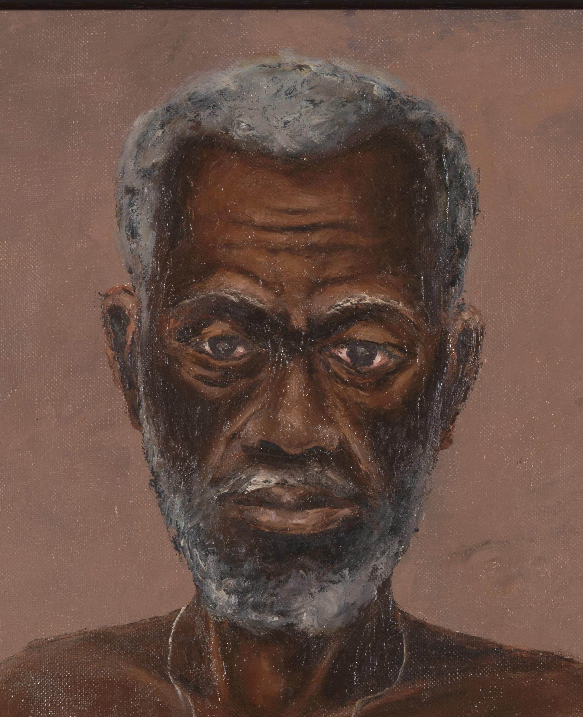Congolese Ngandu Marc African Portrait, Oil on Canvas, Framed, Signed and Dated