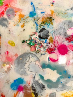 Abstract Floral Mixed Media Painting Vibrant Color Field Glossy Resin Panel