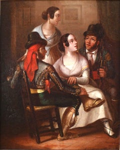 "Conversando", 19th Century Oil on Canvas by Artsit Ángel María Cortellini