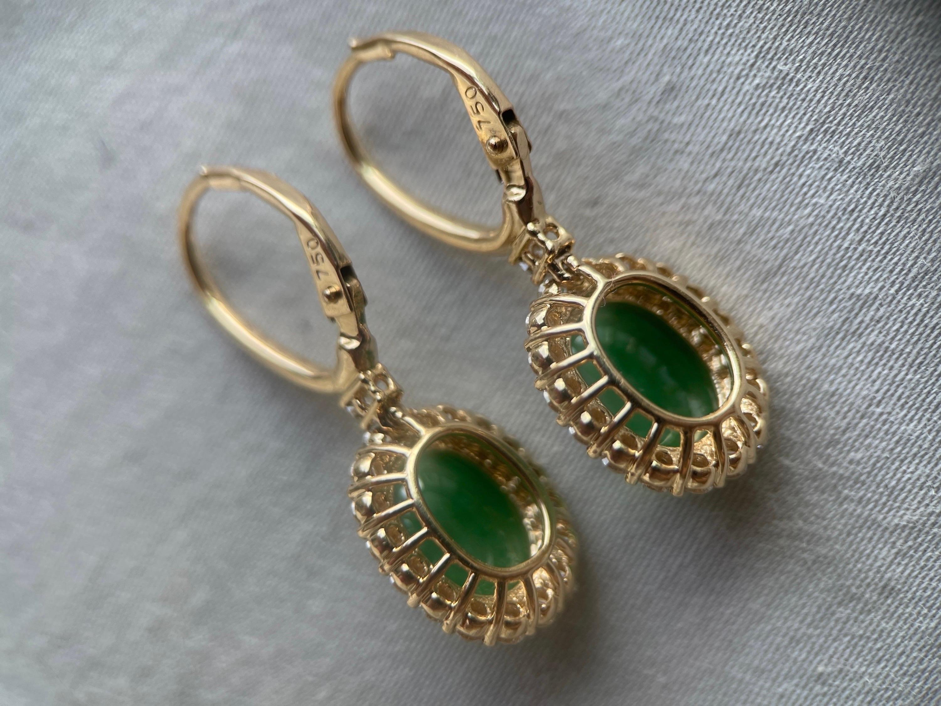 NGI certified Type A Burma Jadeite Jade Earring 1