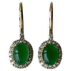 NGI certified Type A Burma Jadeite Jade Earring