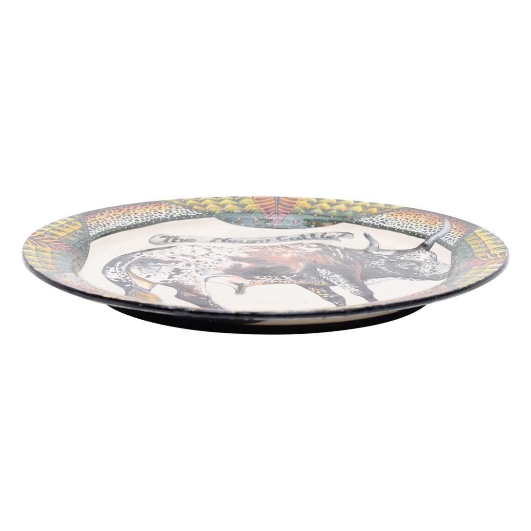 Moderne Assiette Nguni unique en son genre, fabriquée en Afrique du Sud