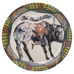 One of a kind Ceramic Nguni Plate, made in South Africa