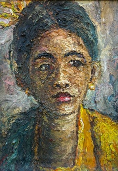 Porträt eines Mädchens Naif Balinesische Kunst Kolorist Signiert