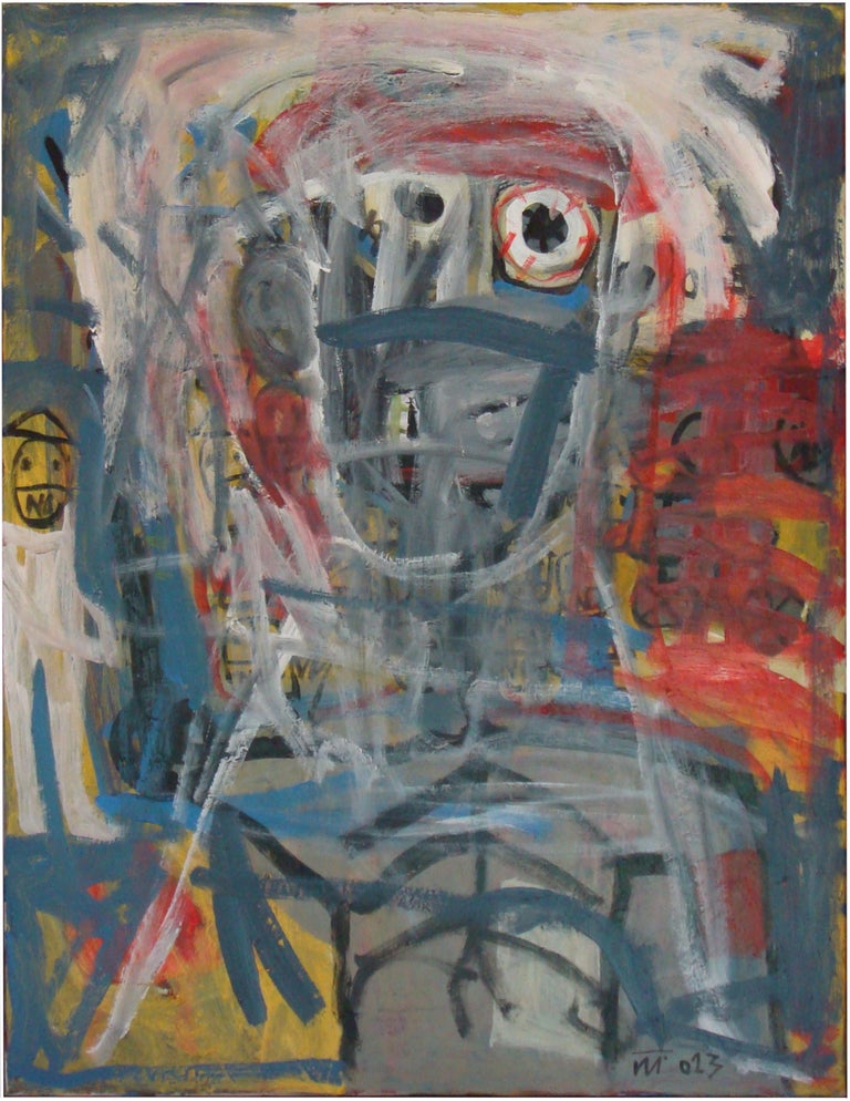Nguyen Cong Cu - 'No Chance' Abstract Expressionist Portrait Painting