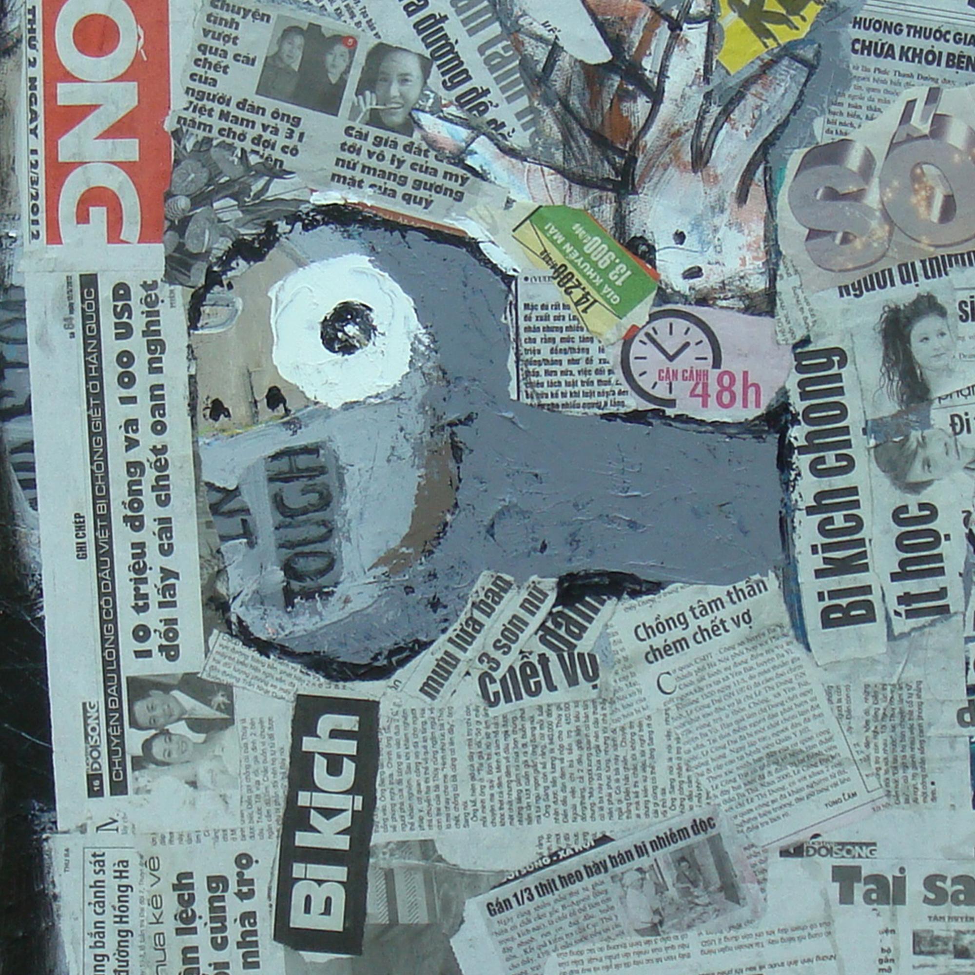 mixed media art newspaper