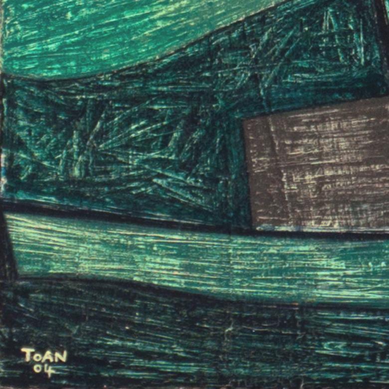 Ritratto di uomo, olio modernista vietnamita, Musei di Saigon e Ho Chi Minh City - Painting di  Nguyen Khanh Toan 