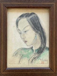 N'guyen Phan Long, par de dibujos sobre papel, 1946