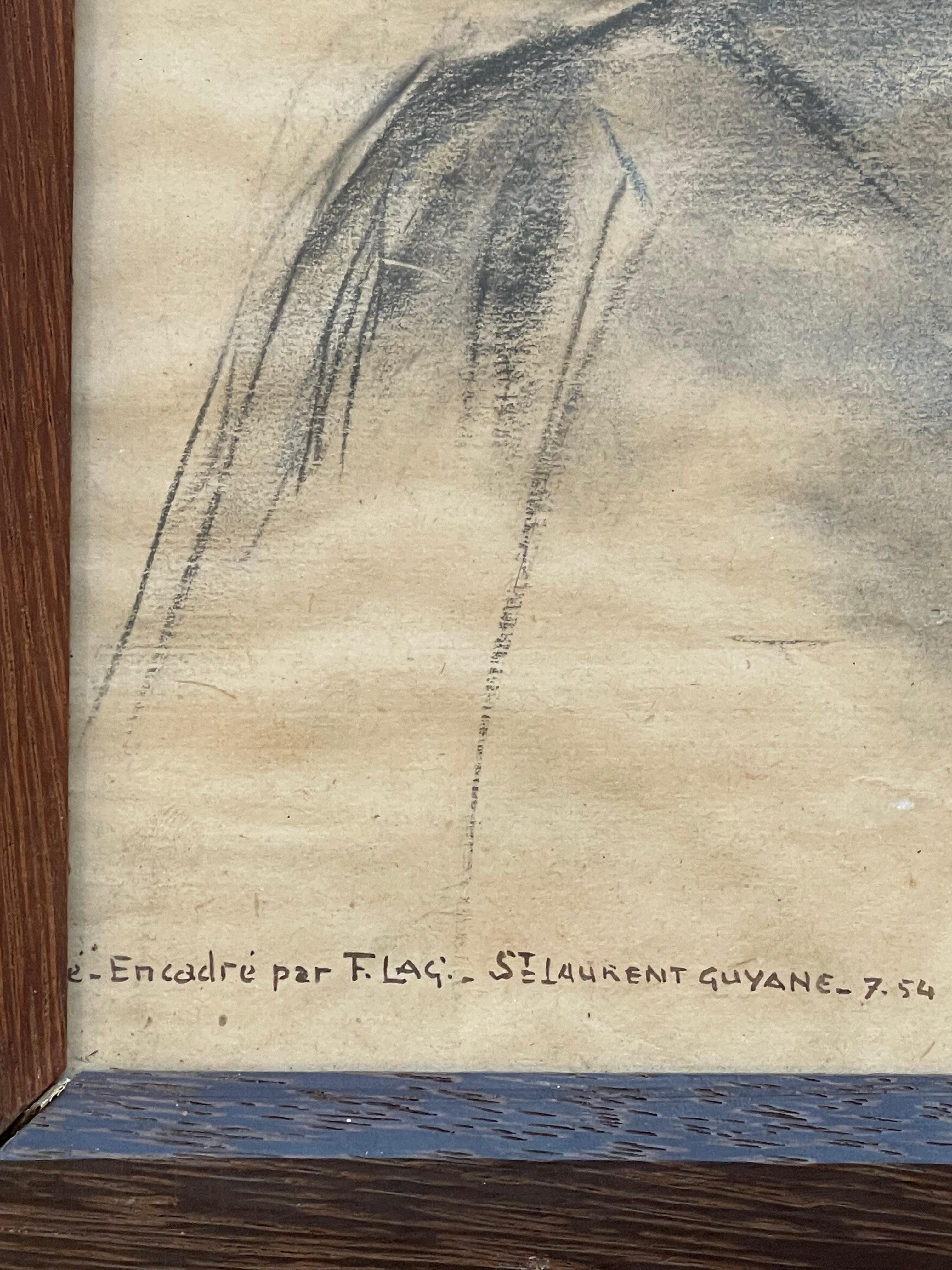 Hand-Painted N’guyen Phan Long, a pair of drawings on paper, 1946 For Sale