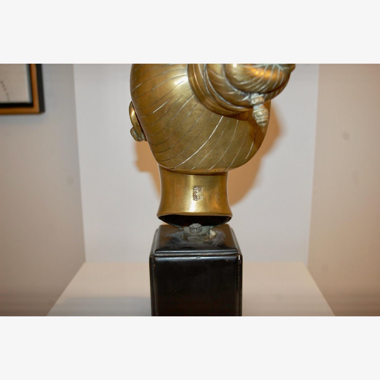  Bust Of A Young Vietnamese Woman Bronze Sculpture For Sale 2