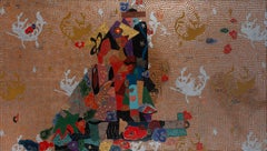 Pittura cubista astratta "Nuvole tra le nuvole I