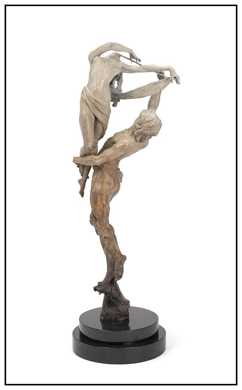 Nguyen Tuan Cuong Figurative Sculpture - Tuan Nguyen Large Bronze Sculpture Signed Statue Musical Romantic Harmony Art