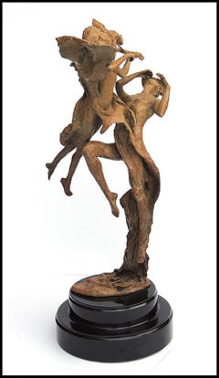 TUAN Nguyen Rare Affection Bronze Nude Sculpture Signed Statue Musical Artwork