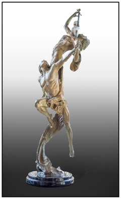 Tuan Nyguyen 115" Tall Large Bronze Sculpture Reminiscence Signed Figurative Art
