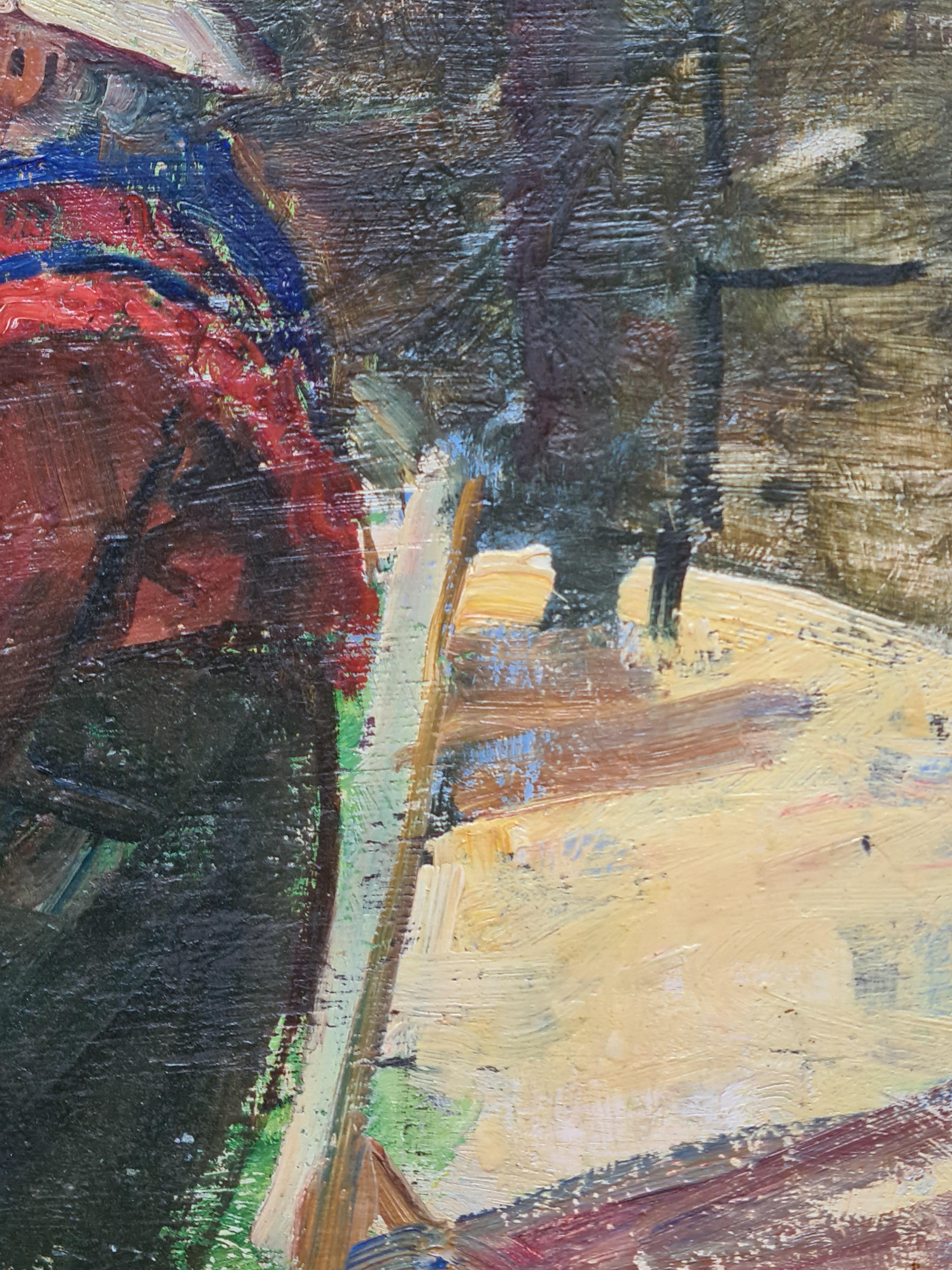 Mending the Fish Nets, Post Impressionist Marine Scene, Les Remailleures For Sale 3