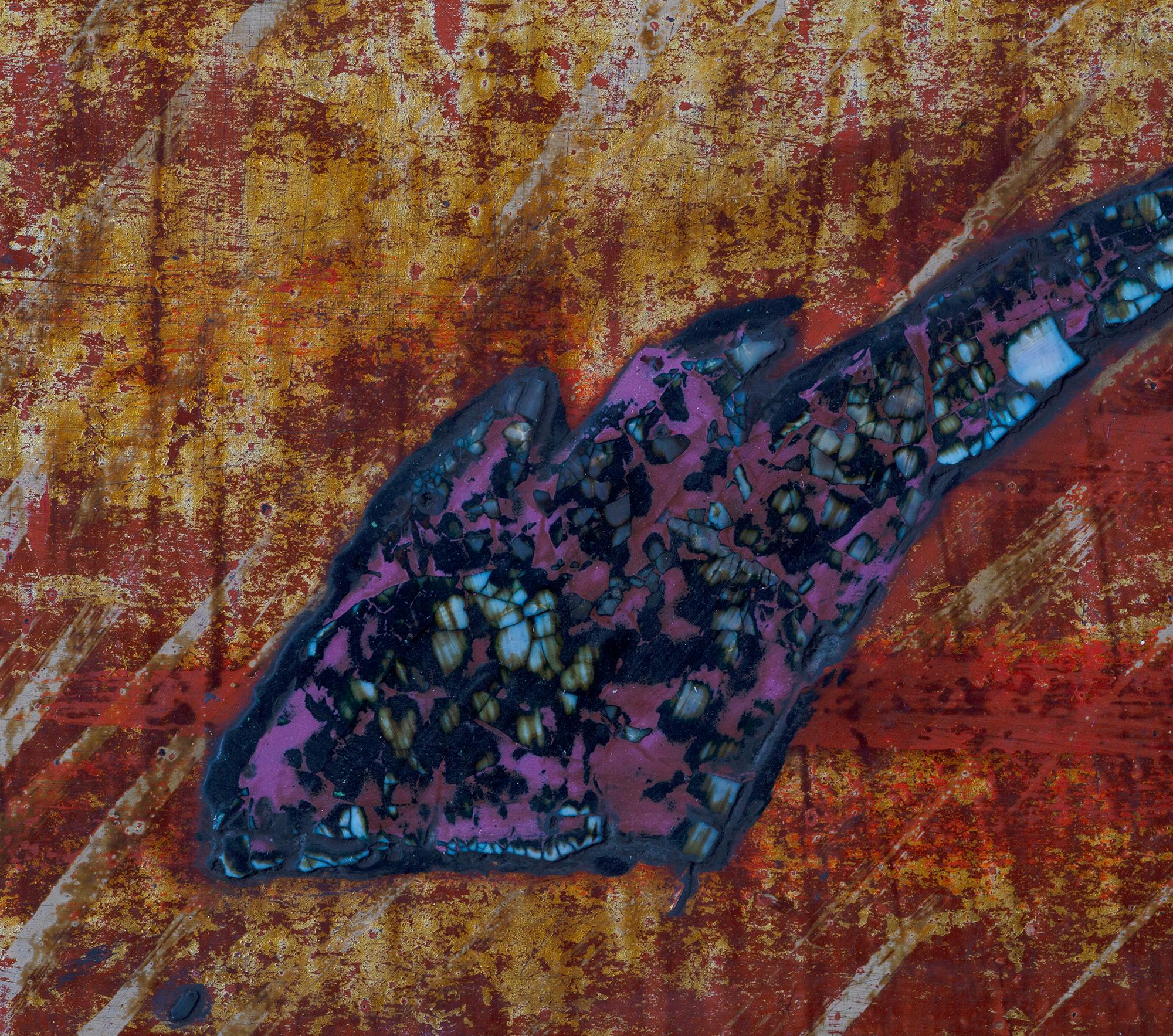 'Buffalo Boys' , Quadro contemporaneo a due pannelli con lacca su legno 2