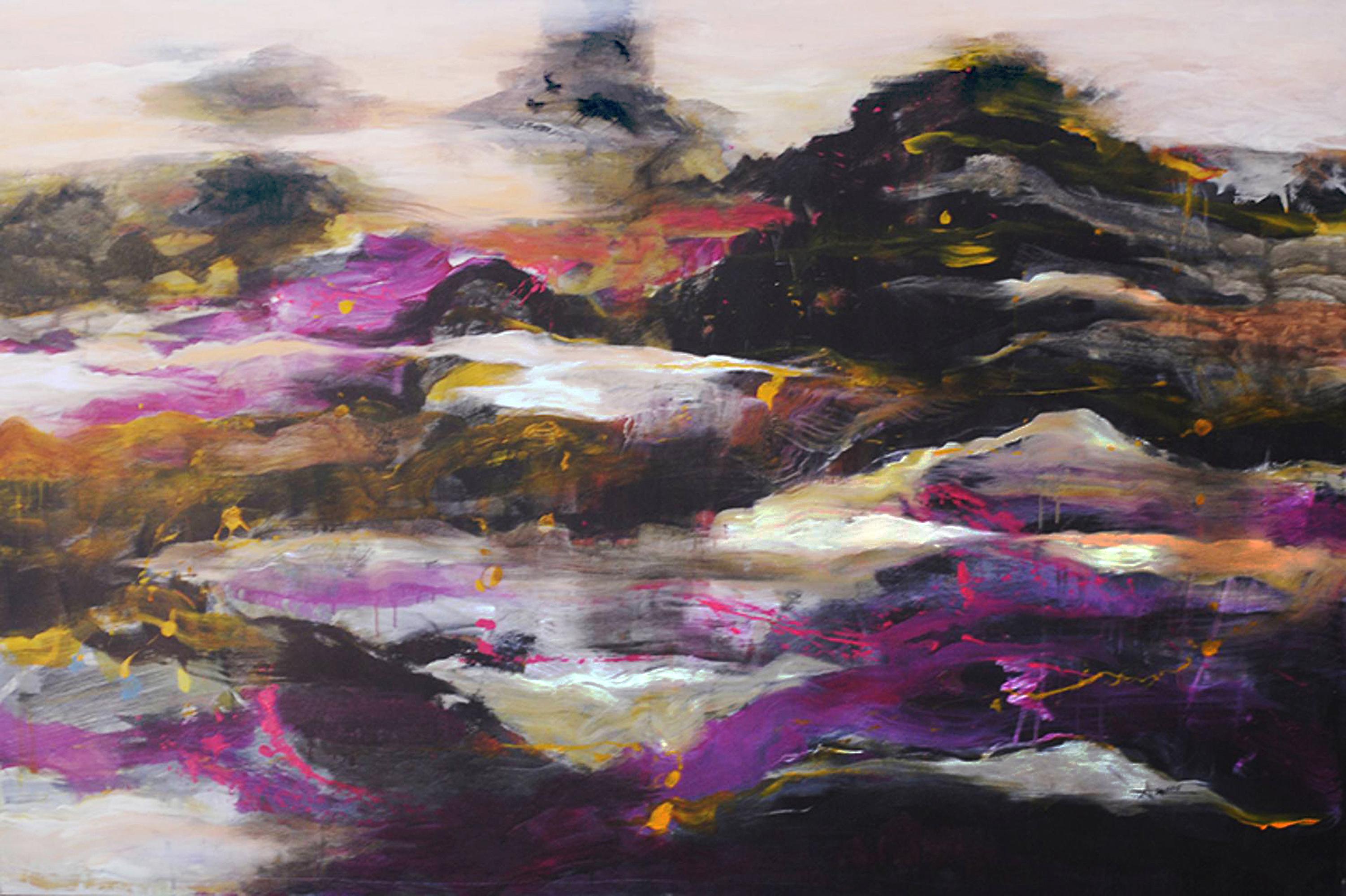 Nguyen Xuan Anh Landscape Painting - Purple Mountains