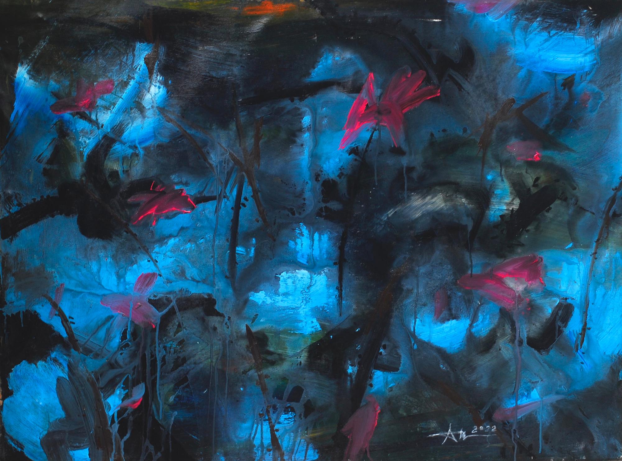 Abstract Painting Nguyen Xuan Anh - Lotus sauvage