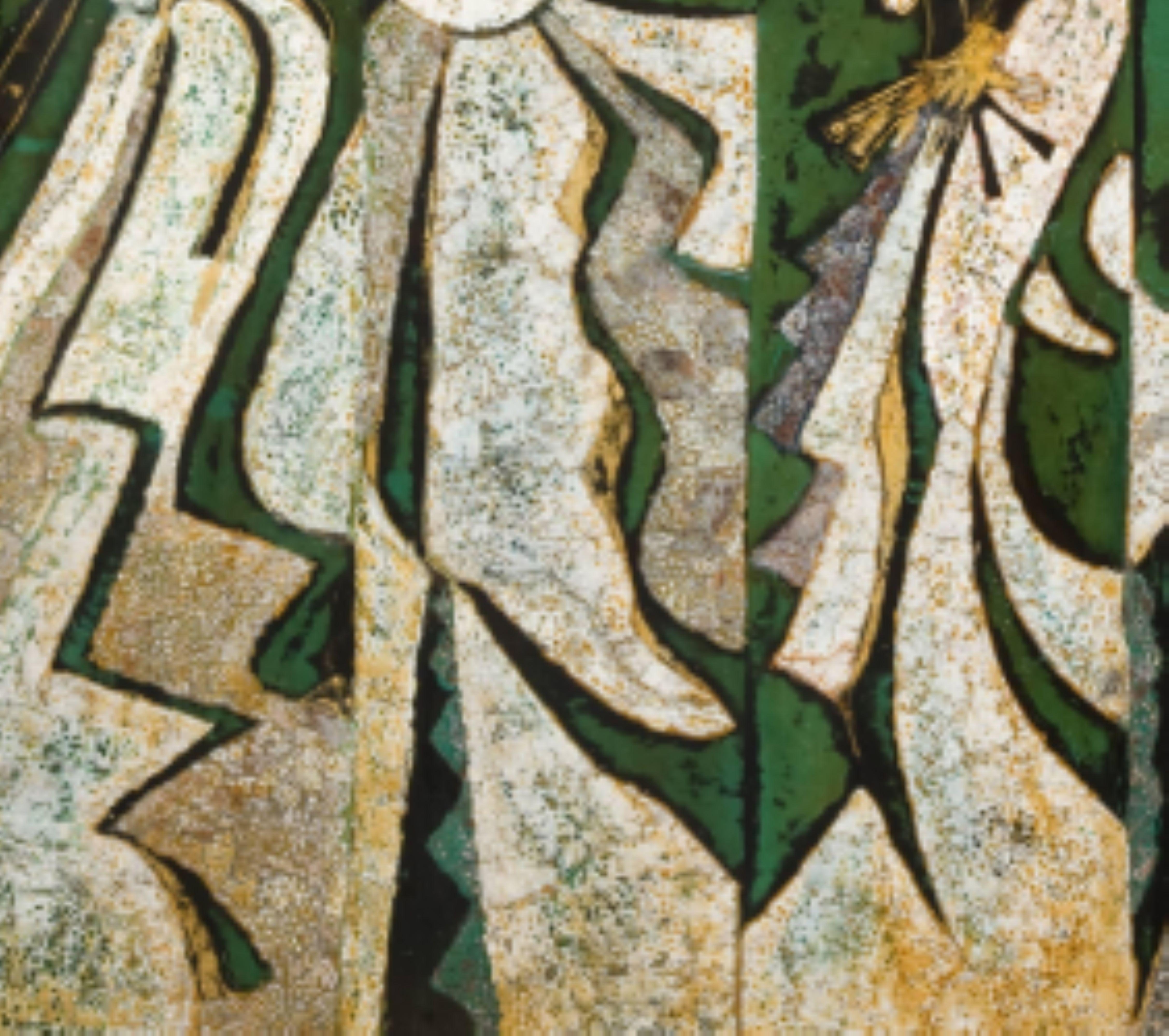 Suono tradizionale - Figurative Painting Marrone di Nguyen Xuan Tien