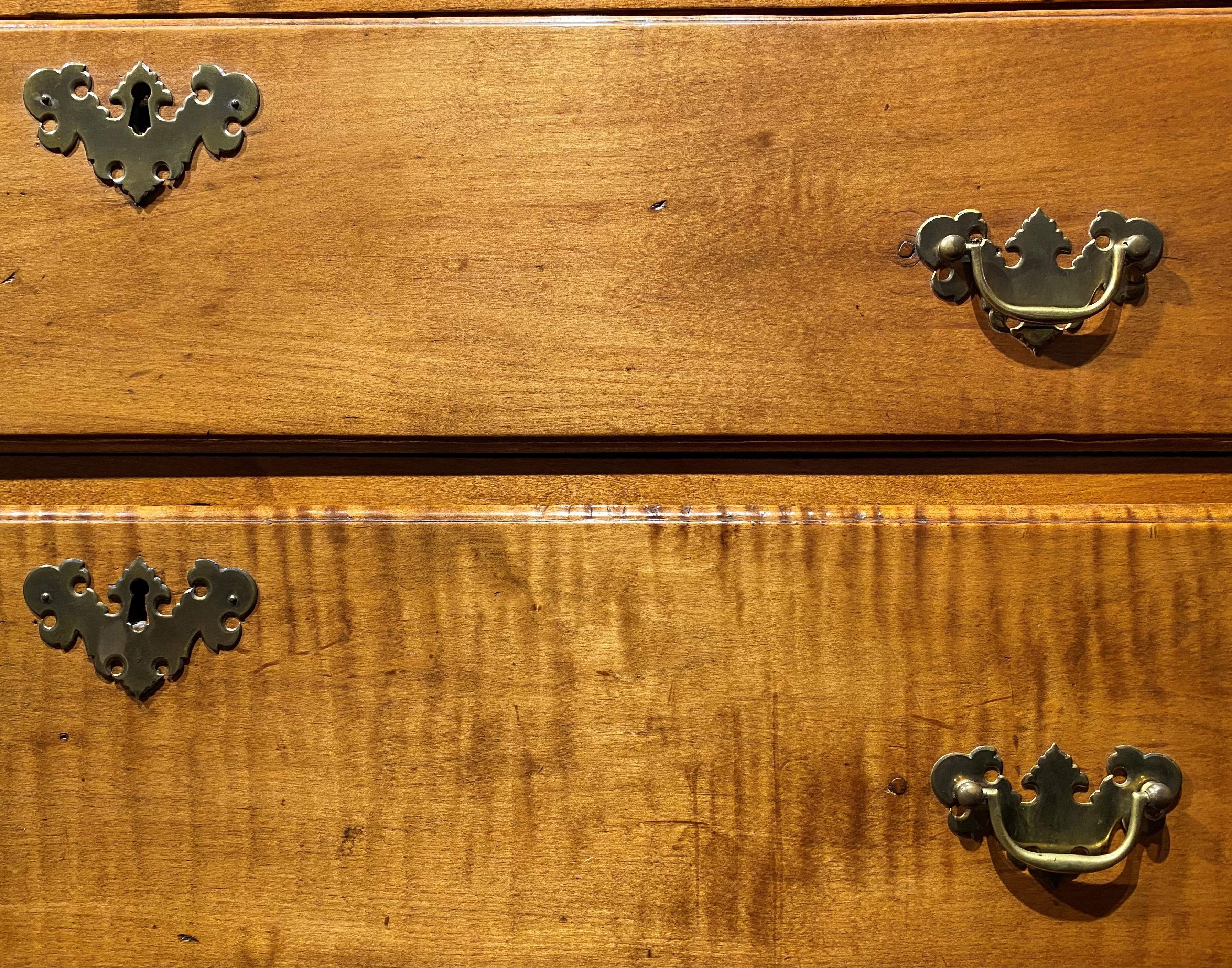 NH Queen Anne Curly Maple Highboy Attributed to the Dunlap Workshop c 1760-1780 6