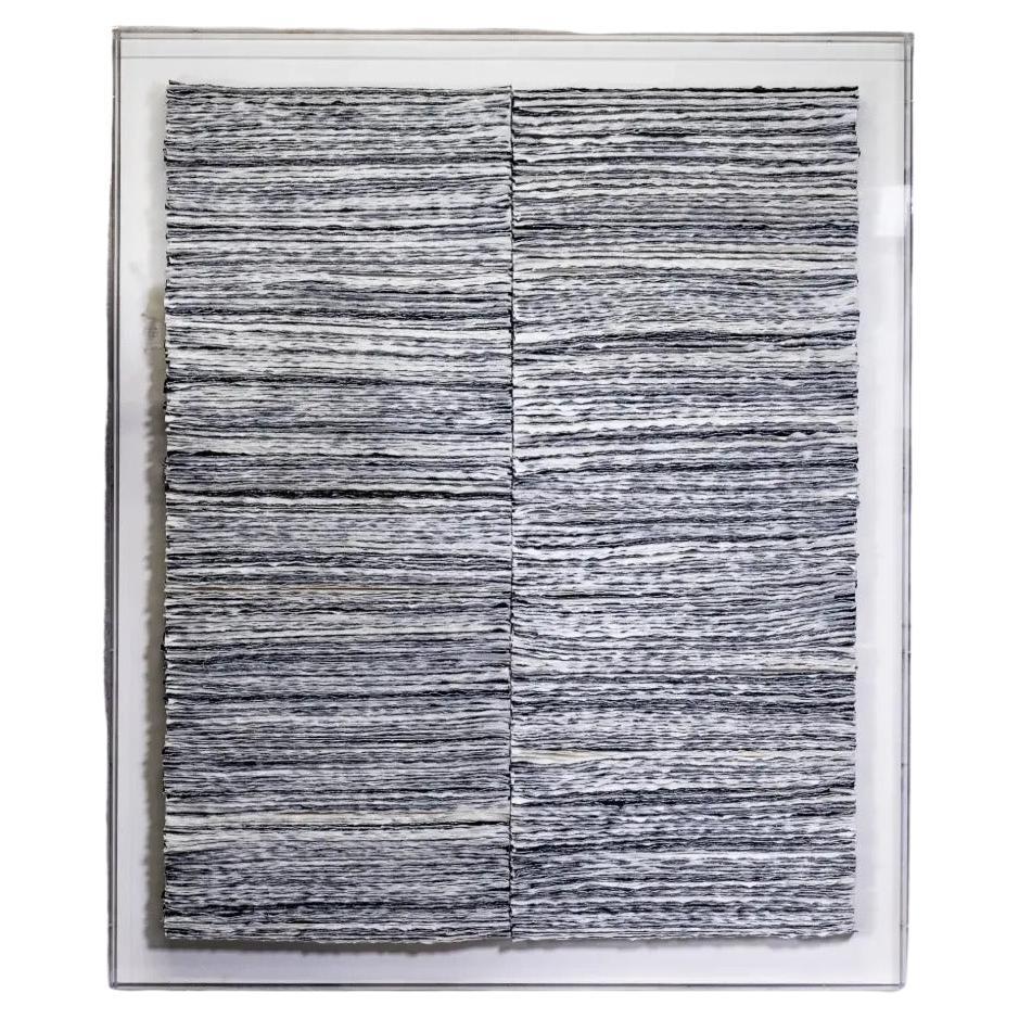 "Ni l'un, Ni l'autre" Abstraktes strukturiertes Papierkunstwerk im zeitgenössischen Stil