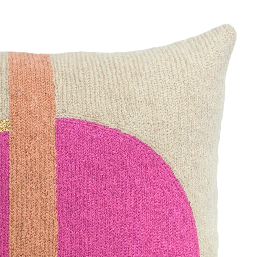 Indian Nia Rise Hand Embroidered Modern Geometric Throw Pillow Cover