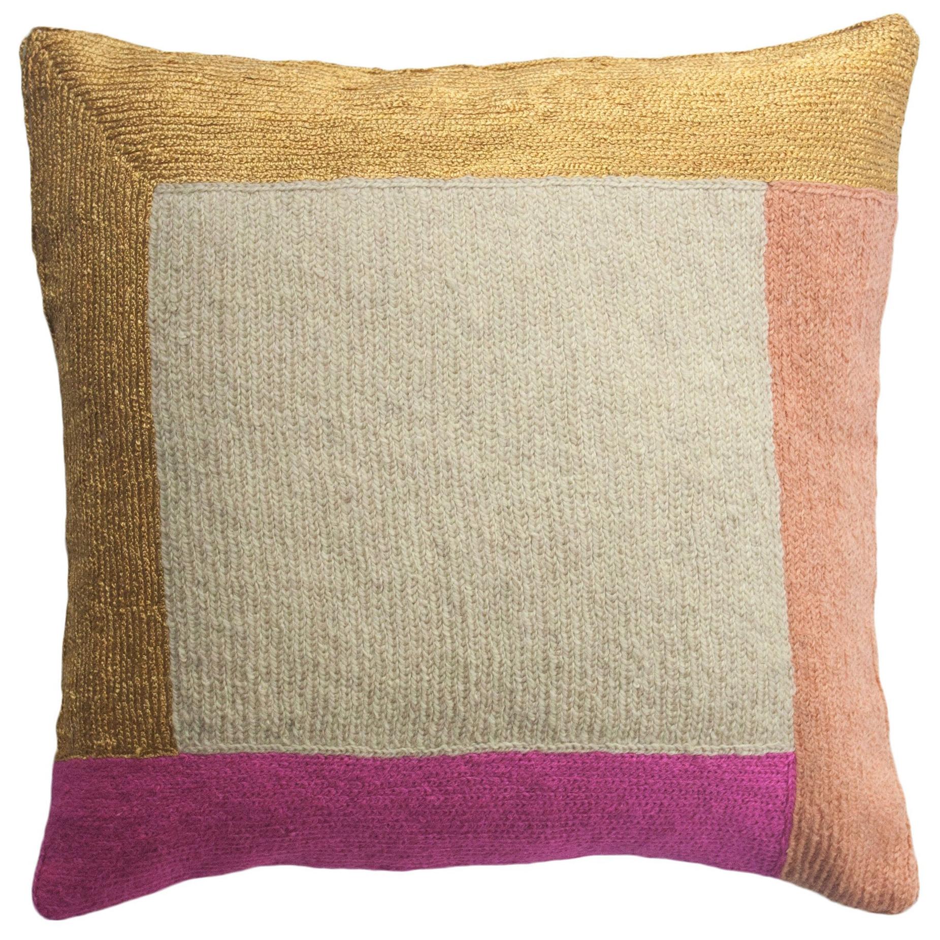 Nia Square Hand Embroidered Modern Geometric Throw Pillow Cover