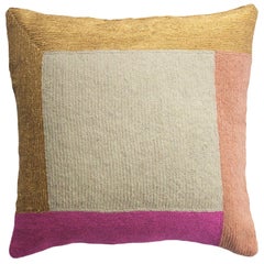 Nia Square Hand Embroidered Modern Geometric Throw Pillow Cover